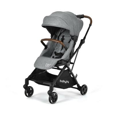 Costway 2-in-1 Convertible Aluminum Baby Stroller with Adjustable Canopy-Gray