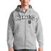 Men's Antigua Heathered Gray Los Angeles Kings Wordmark Victory Full-Zip Hoodie