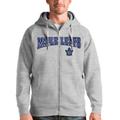 Men's Antigua Heathered Gray Toronto Maple Leafs Wordmark Victory Full-Zip Hoodie