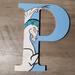 Disney Accents | Hand Painted Disney Hercules Pegasus Alphabet Letter Art | Color: Blue/White | Size: Os