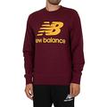 New Balance Men's Essentials Stacked Logo Sweatshirt, Red, M