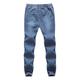 cderfv Men's Autumn Jeans Pants String Trousers Draw Casual Cotton Denim Elastic Work Pants (Light Blue, XXXXL)