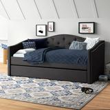 Rosdorf Park Twin Daybed w/ Trundle Polyester in Gray | 39 H x 44 W x 81 D in | Wayfair 757A3C220CCC49FFA3DA89DB93E48383