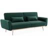 Sweeek - 2-3-Sitzer Design Sofa mit Samtbezug, Samt, Grün