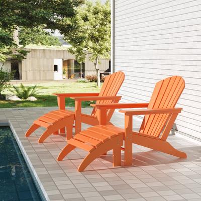 Polytrends Altura Outdoor Eco-Friendly All Weather Adirondack Chairs with Ottomans (4-Piece Conversation Set)