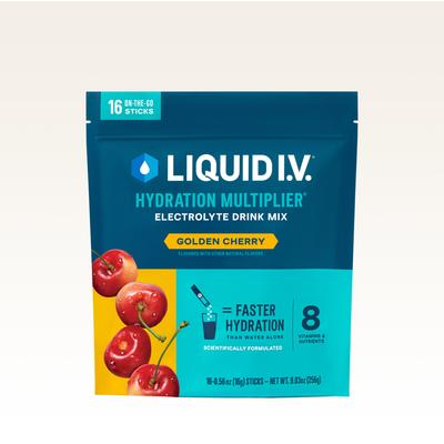 Liquid I.V. Golden Cherry Powdered Hydration Multiplier (32 pack) - Powdered Electrolyte Drink Mix Packets