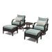 Barcelo 5 Piece Sunbrella Outdoor Patio Motion Seating Set - Spa Blue