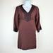 Athleta Dresses | Athleta Dress Sz S Brown 3/4 Sleeve Short Linen | Color: Brown | Size: S