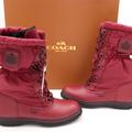 Coach Shoes | Nib Coach Sage Lace-Up Cold Weather Winter Boots | Color: Black/Red | Size: Various