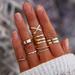 Free People Jewelry | Knuckle Stackable Rings 14k Gold Plated | Color: Gold | Size: Os