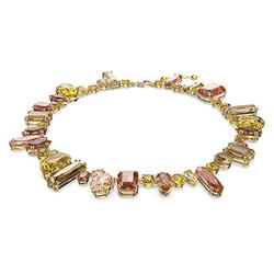 Swarovski Gema Halskette, Vergoldete Damenhalskette mit Mehrfarbigen Kristallen