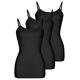 H HIAMIGOS Women's Long Cotton Camisole Undershirt Sleeveless Cami Vest Top Round Neck Slip Dress Black*3 Large