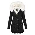 Women's Warm Hooded Thick Padded Outerwear Big Collar Jackets jacket