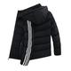 Men Winter Jacket Modern Urban Plus Velvet Thickening Warm Men Down Jacket Autumn Winter Hooded Cardigan Men Quilted Jacket Trend Fashion Youth Men Ski Jacket B-Black M