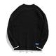 Segindy Men's Jumpers Fashion Solid Color Loose Round Neck Long Sleeve Comfortable Daily All-Match Casual Knitted Sweater XL Black