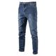 LGQ Men's Jeans Mid-Waist Tight-Fitting Feet Pants Micro Stretch Large Size Men's Casual Trousers Suitable for Casual Work,Blue,6XL