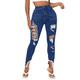 Briskorry Jeans Women's High Waist Stretch Women's Classic Jeans Fashion Hole Tassel Stitching Personality Trend Casual Pants Ripped Destroyed Hip Jeans Slim Denim Leggings