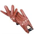 Outdoor Fashion Leather Men's Gloves,Comfortable Thin Section Brown Men's Leather Mittens Dark Brown M