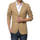 Orgrul Men's Jacket Solid Casual Medium Length Coats Thickening Jacket Zip Pocket Jackets Coats Hooded Jacket 2481, khaki, L