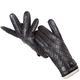 Men's Leather Gloves Diamond Grid Touch Gloves Warm Windproof Driving Mittens Dark Brown 11