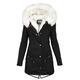 Women's Warm Hooded Thick Padded Outerwear Big Collar Jackets Jackets