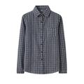 Spring New Cotton Women Blouses Casual Plaid Shirt Femme Blouse Young Fashion Check Long Sleeve Shirts Loose Camisa Tops Navy Blue