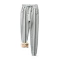 MNRIUOCII Women's Winter Warm Fleece Jogger Trousers Sherpa Lined Jogging Bottoms Active Track Pants Women's Lining Sweatpants with Pockets