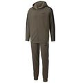 Puma Mens Fleece Fitness Training Sports Sweatsuit Tracksuit Set Khaki - XL