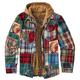 Detrade Men's Transition Jacket Warm Padded Winter Jacket Autumn Jacket Hooded Jacket Aviator Jacket Bomber Jacket Cotton Cargo Jacket with Hood Men's Windbreaker Checked Parka Coats, #08-multi-coloured, XXXXL