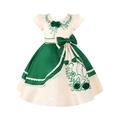 Kaerm Kids Embroidered Princess Pageant Dress for Flower Girls Wedding Party Evening Formal Prom Ball Gown Green 7-8 Years