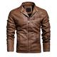 Orgrul Suede Jacket Men's Lined Winter Teddy Fleece Jacket Bomber Jacket Leather Fleece Jacket Casual Plush Jacket Sport Jacket Leisure Jacket Transition Jacket 38E, brown, XXXXL