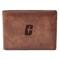 Men's Fossil Brown Charlotte 49ers Leather Derrick Front Pocket Bi-Fold Wallet