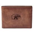 Men's Fossil Brown Kent State Golden Flashes Leather Derrick Front Pocket Bi-Fold Wallet