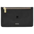 Women's Fossil Black Navy Midshipmen Leather Logan Card Case