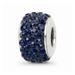 925 Sterling Silver Reflections Dark Blue/Navy Full Preciosa Crystal Bead; for Adults and Teens; for Women and Men