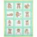 Jack Dempsey Stamped White Nursery Quilt Blocks 9 X9 12/Pkg-Teddy Bears -300 892