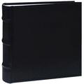 BLACK Leather BI-DIRECTIONAL 100 capacity 1-UP pocket album with memo - 4x6