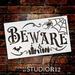 Beware Stencil with Spider Web by StudioR12 DIY Haunted Halloween Gravestone Home Decor Craft & Paint Wood Signs Select Size 10.5 x 6 inch