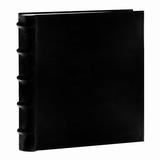 Black Leather BI-DIRECTIONAL 200 capacity 2-UP pocket albums with memo - 4x6