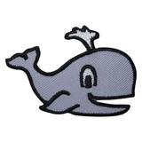 Childerens Gray Whale Iron on Embroidered Patch