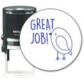 MaxMark Round Teacher Self Inking Stamp - GREAT JOB! - Jumbo Series Style TS316 with Blue Ink