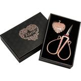 Tacony Rose Gold Scissors Set 2pc-4 Embroidery Scissors & Thread Cutter