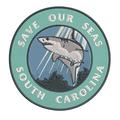 Save Our Seas! South Carolina 3.5 Inch Iron Or Sew On Embroidered Fabric Badge Patch Ocean Beach Salt Life Iconic Series