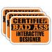 (x3) Certiefied Bad Ass Interactive Designer Stickers | Cool Funny Occupation Job Career Gift Idea | 3M Sticker Vinyl Decal for Laptops Hard Hats Windows Cars
