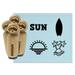 Sun Sunset Tropical Island Surfboard Beach Rubber Stamp Set for Scrapbooking Crafting Stamping - Mini 1/2 Inch