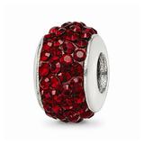 FB Jewels Sterling Silver Reflections Dark Maroon Full Swarovski Crystal Bead