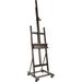 SoHo Urban Artist Wooden H-Frame Artist Studio Floor Easel Adjustable Multi Angles for SmAll to Extra Large Canvas Paintings up to 71 high - Mahogany Stain Finish