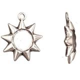 Charms Antique-Silver Plated Star With Round Cabochon Setting 23x19.5mm With 10mm Cabochon Setting