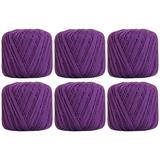 Threadart 6 Ball Pack 100% Pure Cotton Crochet Thread by Threadart - SIZE 3 - Color 30 - PURPLE - For tablecloths bedspreads and fashion accessories. 100% mercerized cotton - 50 gram balls 140 yds