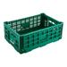 Cater Tek Rectangle Green Plastic 43L Collapsible Milk Crate - Stackable - 23 1/2 x 15 3/4 x 10 1/4 - 1 count box